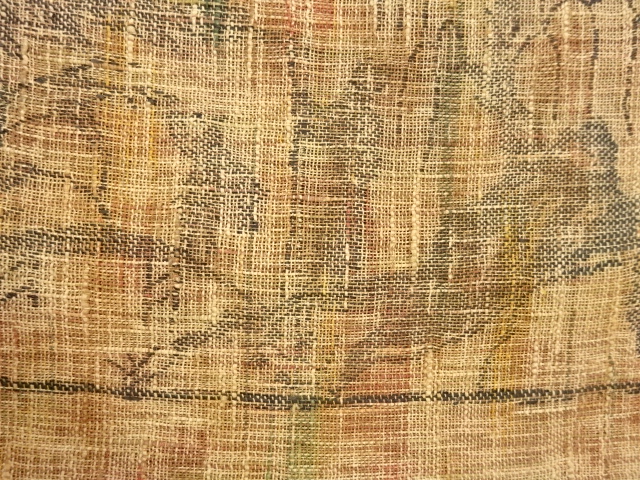  紗紬紙布抽象模様織出し名古屋帯